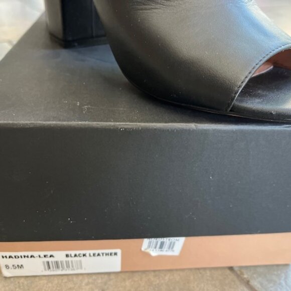 Dina Slide Black Leather Sandal (Women) Halogen Size 8.5 M - Picture 2 of 9